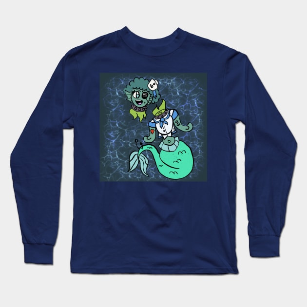 Dullahan Mermaid Long Sleeve T-Shirt by BowlerHatProductions